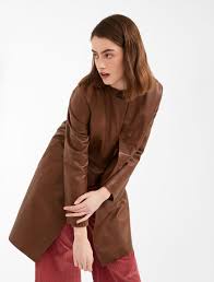 Nappa Leather Duster Coat Tobacco Weekend Max Mara