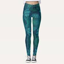 Blue Leaf Garden Design Print For Leggings Zazzle Com Print Design Print Design