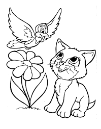 You can use our amazing online tool to color and edit the following puppy and kitty coloring pages. Kittens And Bird Coloring Page Kittens Coloring Kitten Coloring Book Puppy Coloring Pages