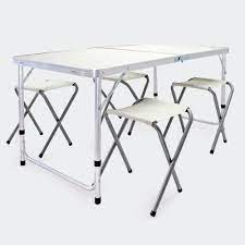 Many of our collapsible tables and chairs can be used inside and outside, so they work well for picnics or outdoor farmer's markets. 28 25 Eur Portable Outdoor Folding Table Set Including 4 Foldable Chairs