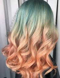 Green Orange Ombre Hair Romantic Curls Hair Inspiration Color Orange Ombre Hair