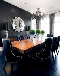 A Modern And Classy Dining Room Done In Black With White Wood And Silver Accents Dining Room Contemporary Stylish Dining Room Black Dining Room