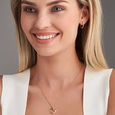 Twin Heart Diamond Pendant In 18K Yellow Gold 0.03ct TW