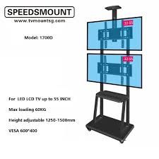 Compare prices for vertical tv stand. Dual Tv Stand Mobile Cart To 55 Inch Wheels Furniture Home Living Furniture Tv Consoles On Carousell