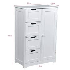 Mobile Bagno Salvaspazio Cassettiere Bianca Cucina Cassettiera Ingresso Soggiorno 4 Cassetti 1 Anta Legno 55x30x81 Bianco Mob Mobiletto Armadietto Mobile Bagno