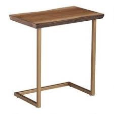 Faux Live Edge Wood And Gold Metal Sloan Laptop Table World Market Laptop Table Live Edge Wood Live Edge