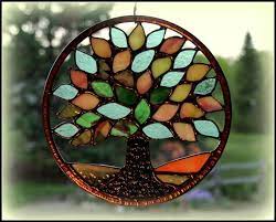 Stained Glass Tree Spring Summer Etsy