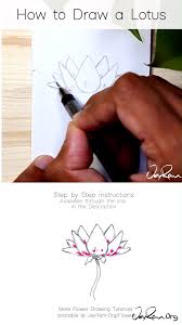how to draw a lotus flower step by step for beginners video in 2020 flower drawing flower drawing tutorials lotus flower art