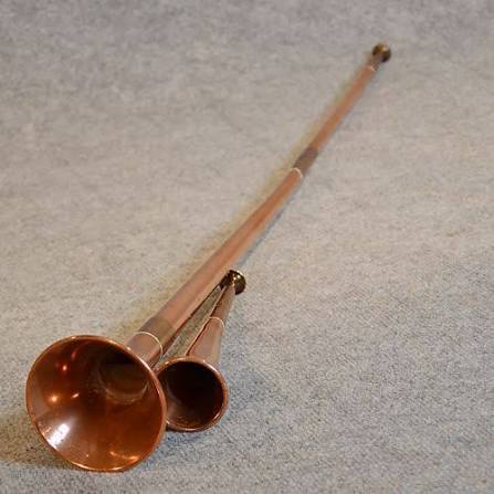 Antique Hunting Trumpet Antique Pair Copper Hunting Horns Fox Stag Hounds Hunt Victorian English C1900