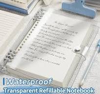 B5 size learning notebook with PVC transparent cover, ring-bound design  supports layered notes an... Purple B5 Blank 160 Pages