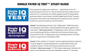 Single Payer Iq Test Study Guide Aaps Association Of American Physicians And Surgeons