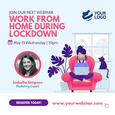 Webinar Work From Home Instagram Post Postermywall In 2020 Webinar Design Social Media Design Inspiration Webinar