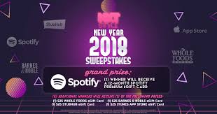 New Year 2018 Sweepstakes Sweepstakes New Year 2018 Spotify Premium