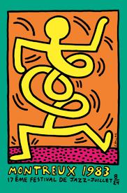 Pierre keller met haring a few months later and asked him to produce a festival poster featuring a dancing figure. Unsere Posters Mjf