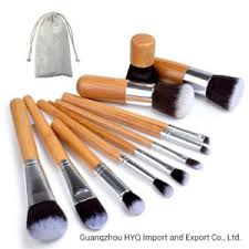 bamboo makeup brushes set cosmetic