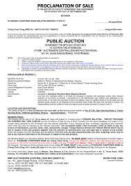 Access to this page and downloadable content(s) herein is strictly limited to solicitors appointed by ambank (m) berhad or ambank islamic berhad ('the bank'), as the case may be, solely. Proclamation Of Sale Public Auction