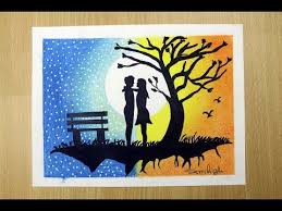 Painting Beautiful Scenery Of Love Draw Boy And Girl Romantic Scenery Youtube Romantic Drawing Poster Color Painting Colorful Drawings