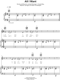 Kodaline All I Want Sheet Music In C Major Transposable Download Print Sku Mn0110725