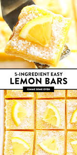 5 Ingredient Lemon Bars Gimme Some Oven Recipe Lemon Bars Recipe Lemon Bars Lemon Bars Easy