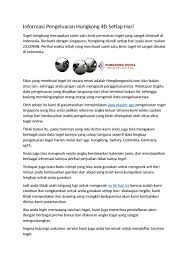 Informasi Pengeluaran Hongkong 4d Setiap Hari By Caknoris696 Issuu
