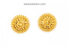 Explore latest designer collections for gold bali, jhumkas, gold drop earrings, dangle, studs, hoop earrings price list. 22k Gold Earrings For Women 235 Ger9346 In 5 600 Grams