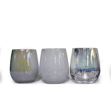 Large decorative patterned frosted glass votive candle holders. China Low Price For White Frosted Glass Candle Jar Wholesale Ball Shaped Iridescent Colored Inner Electroplating Glass Jar Candle Container For Wax Langxu Factory And Manufacturers Langxu