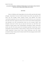 Maybe you would like to learn more about one of these? Https Pdfcoffee Com Download Analisa Strategi Campuran Pemasaran Yang Dijalankan Oleh Dutch Lady Milk Industries Malaysia Pdf Free Html