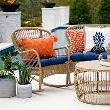 The rattan poles we use to make the frames are thicker & stronger. Tulum Natural Wicker Outdoor Settee Kirklands