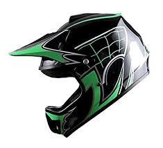 Wow Youth Kids Motocross Bmx Mx Atv Dirt Bike Helmet Spider Green