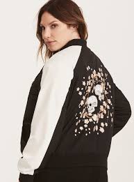 Black And White Satin Bomber Jacket Skull Floral Embroidered Satin Bomber Jacket Bomber Jacket Satin Bomber Jacket Jackets