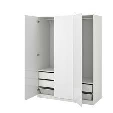 That's why a safety fitting is included so that you can attach the wardrobe to the wall. Pax White Fardal High Gloss White Wardrobe 150x60x201 Cm Width 150 0 Cm Ikea
