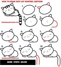 Cartoon Drawing Tips Drawing On Demand Cat Drawing Tutorial Drawing Tutorials For Kids Cute Easy Drawings