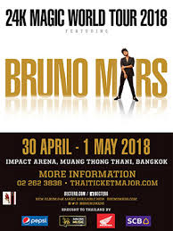 Get tickets and meet & greet vip packages of upcoming bruno mars concerts. Official Ticket Bruno Mars Bringing The 24k Magic World Tour To Bangkok