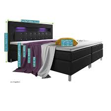 Test maxvitalis matratzen 2020 ✔ maxvitalis visco gästematratze klappbar, extra hoch: Boxspringbett Montana 180 X 200 Cm Schwarz Mit Federkern Matratze