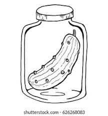 Children love to know how and why things wor. Hand Drawn Glass Jar Bank Of Pickles Cucumber Vector Vintage Isolated Illustration