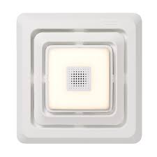 Bathroom fan led light bluetooth speaker. Broan Nutone Bluetooth Speaker Quick Install Bathroom Exhaust Fan Grille Cover With Led Li The Home Depot Canada