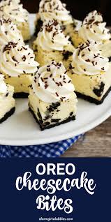These Mini Cheesecakes Are Easy To Make Perfect For Oreo Lovers Recipe In 2020 Cheesecake Bites Recipe Cheesecake Bites Oreo Cheesecake Bites