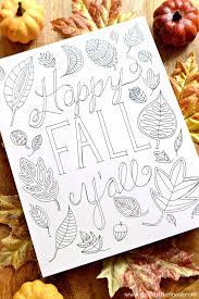 Happy fall ya'll coloring page. Free Fall Coloring Page Happy Fall Y All Hello Little Home