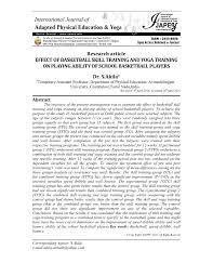 Katich is changing that, and when asked how yoga can help basketball players, he doesn't hesitate. Pdf Effect Of Basketball Skill Training And Yoga Training On Playing Ability Of School Basketball Players