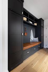 However, finding one that looks sophisticated and is easy to. Black Beadboard Trim Over Black Shaker Mudroom Bench Transitional Laundry Room