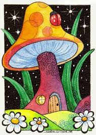 Mushroom House Jpg 468 650 Pixels Hippie Painting Mini Canvas Art Diy Art Painting