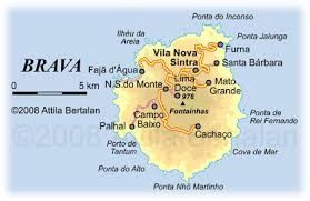 Large detailed cape verde road map. Brava Cabo Verde