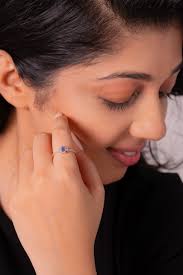 Blue Sapphire & White Sapphire Zoya Ring