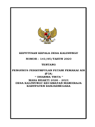 Contoh sk pembentukan kelompok tani guru ilmu sosial. Sk P3a Dharma Tirta Kaliwungu 2020 2025 Pdf