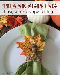 Harvest maple fruit pumpkin theme thanksgiving dinner fall gathering (6pc pumpkin) Diy Thanksgiving Acorn Napkin Rings Holiday Crafts A Little Claireification Thanksgiving Decorations Diy Thanksgiving Napkin Rings Thanksgiving Napkins