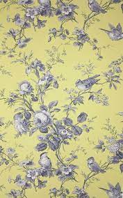 Also available as a fabric. Featuring Wallpaper Isabelle Branches Flowing Perched Floral Yellow Toile Birds Rose Blue In On Aisabelle Floral Toile Wal Tapeten Toile Teppich