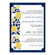 Navy Blue And Yellow Floral Wedding Card Pattern Sample Design Template Diy Cyo Customize Wedding Card Diy Wedding Cards Floral Wedding
