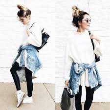 Pin For Later 32 Lazy But Stylish Outfit Ideas For The Days You Just Don T Feel Like Trying An Oversize Cream Sw Stylish Outfits Fashion Outfits With Leggings