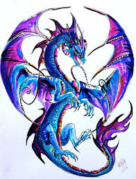 Black And Purple Dragon Tattoo Purple Dragon Tattoo Dragon Tattoo Designs Watercolor Dragon Tattoo Dragon Artwork
