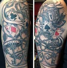 Check spelling or type a new query. Gorgeous Colored Playing Cards With Antic Keys And Lock Gambling Shoulder Tattoo Tattooimages Biz